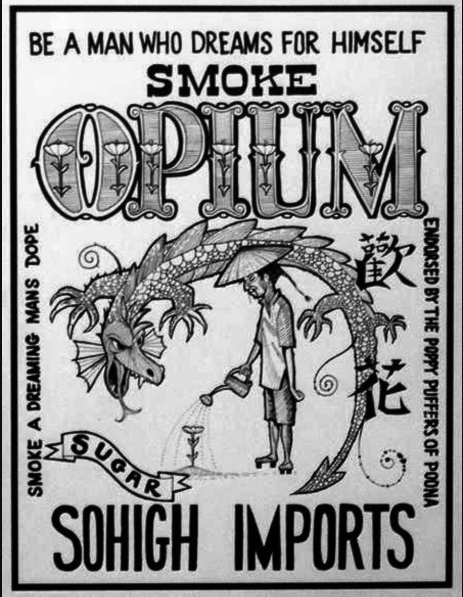 illustration - Be A Man Who Dreams For Himself Smoke Opium Smoke A Dreaming Mans Dope Sugar Endorsed By The Poppy Puffers Of Poona Sohigh Imports